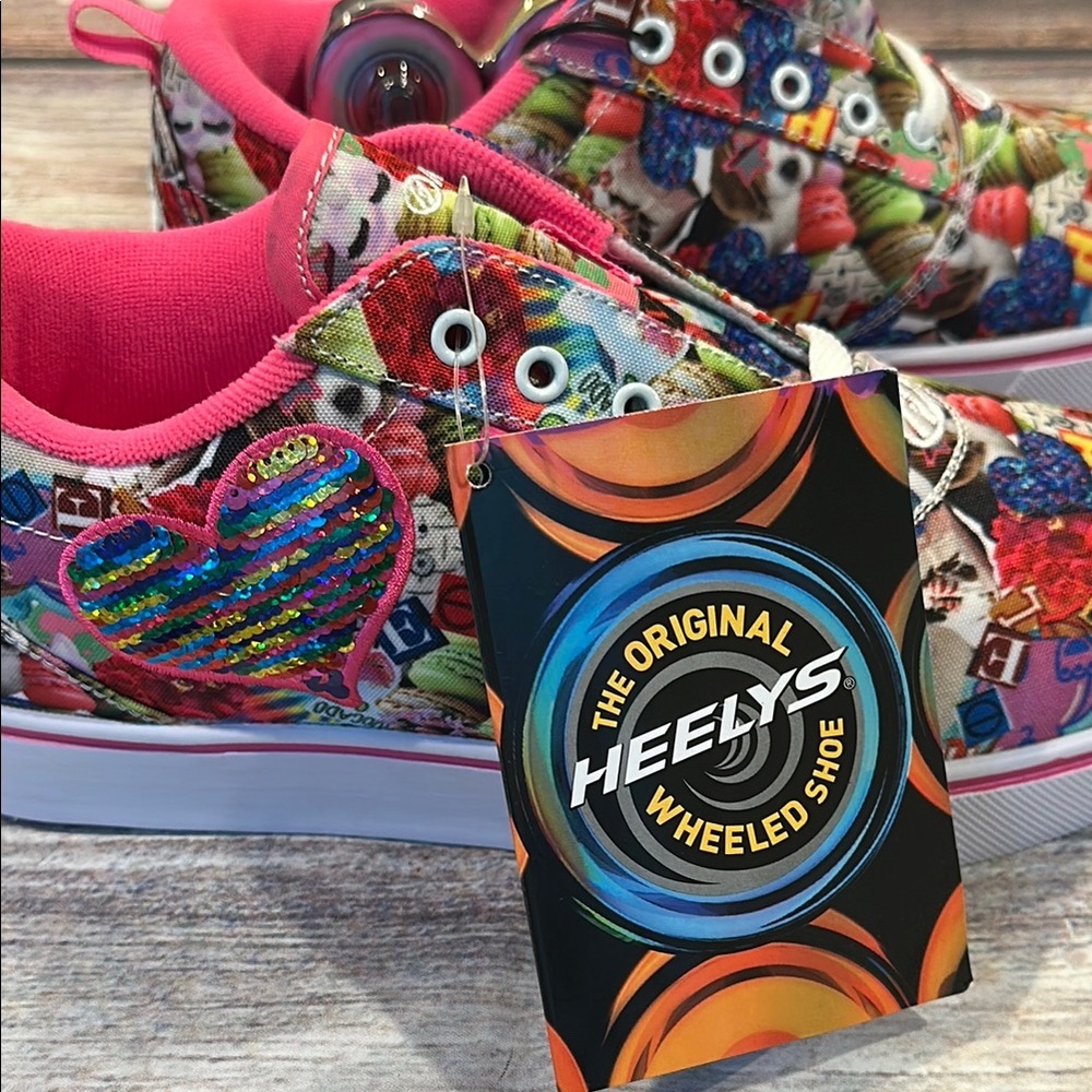 Girls Heelys Little Kid (Sz 8) and Big Kid (Sz 9) Pro 20 Print Sneakers • NWT! - Picture 7 of 15